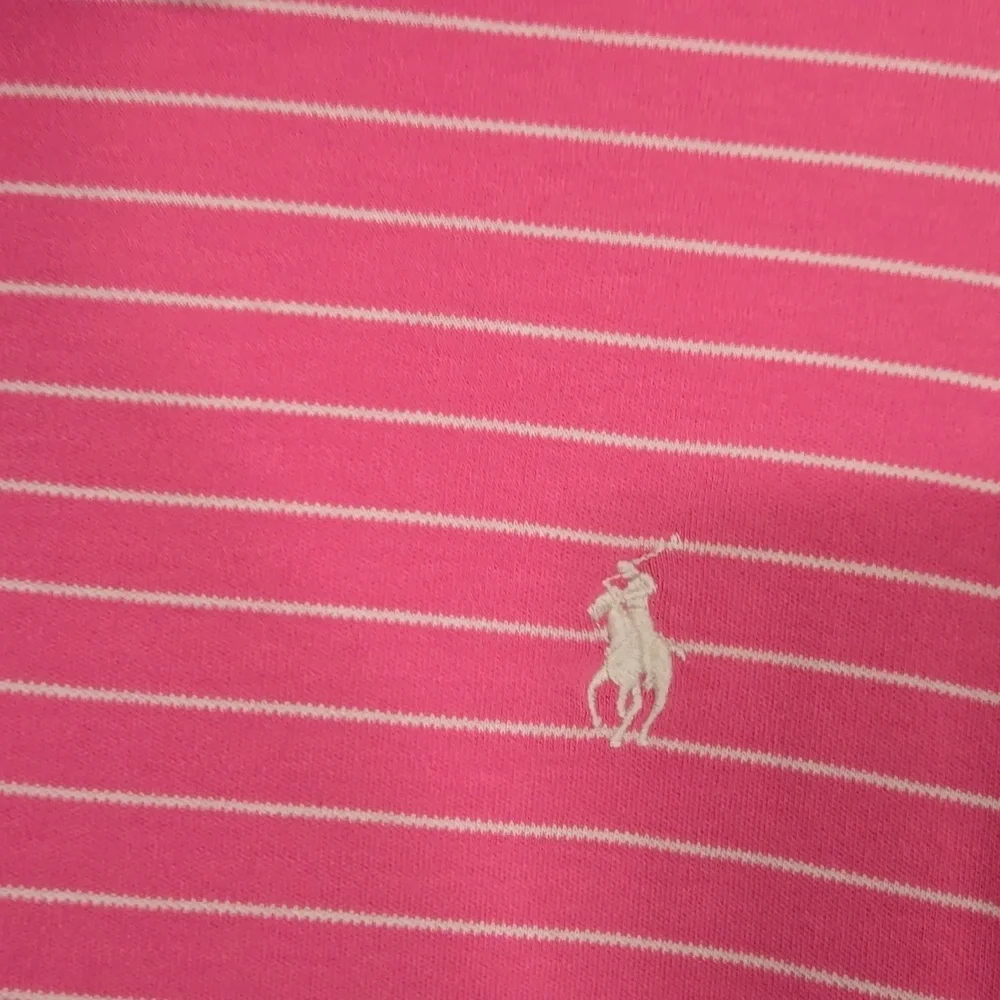 Ralph Lauren Men's Cotton Pink and White Polo Shirt Size Large